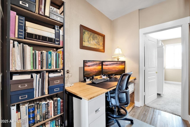 office featuring light hardwood / wood-style flooring