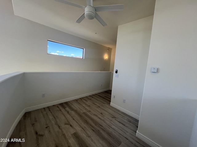 unfurnished room featuring hardwood / wood-style flooring and ceiling fan