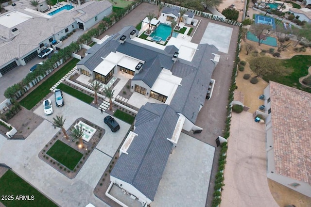 aerial view with a residential view