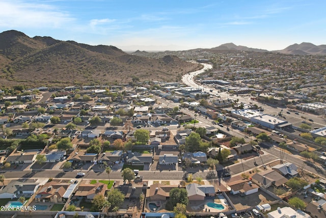 aerial view featuring a mountain view