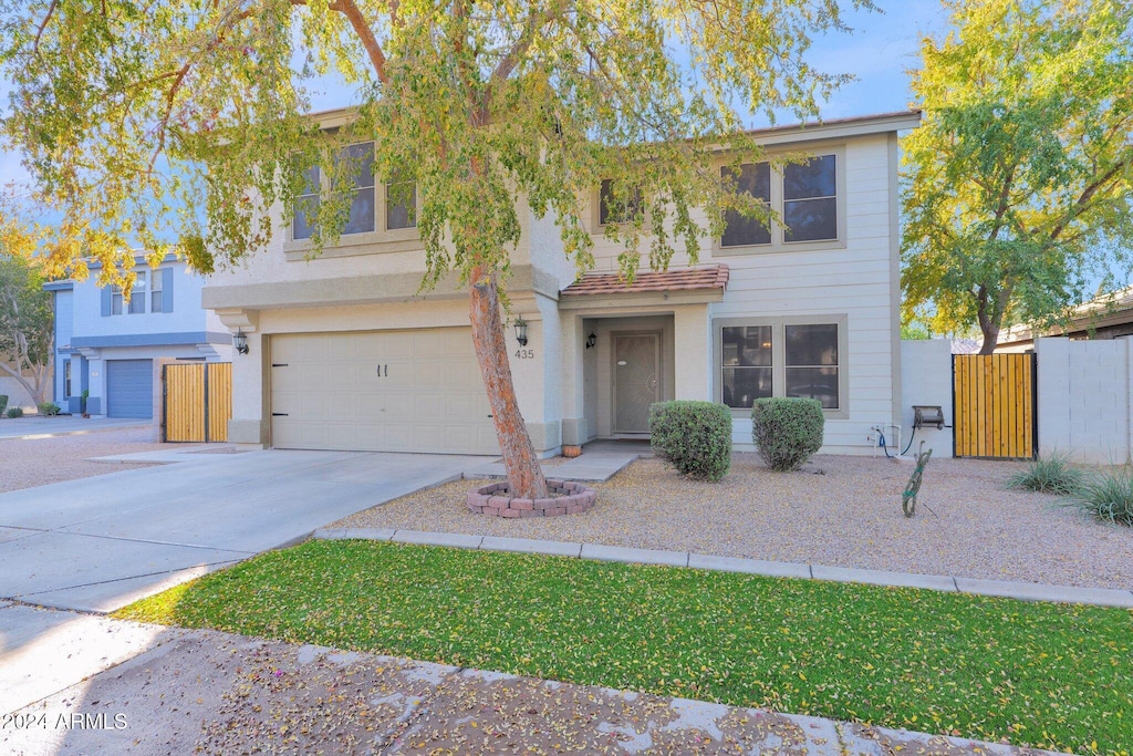 view of front facade with a garage