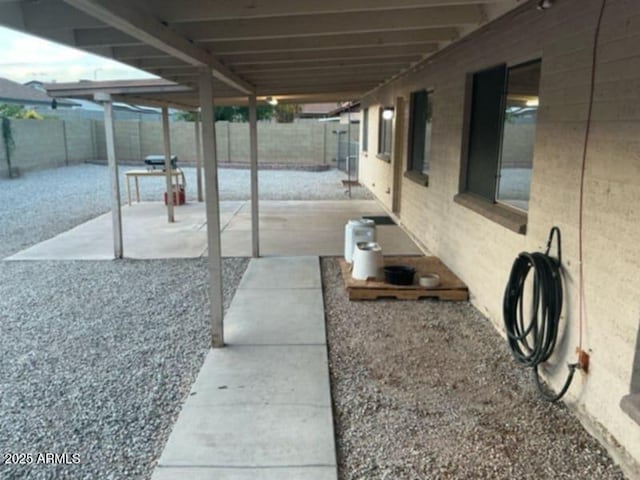view of patio featuring a fenced backyard
