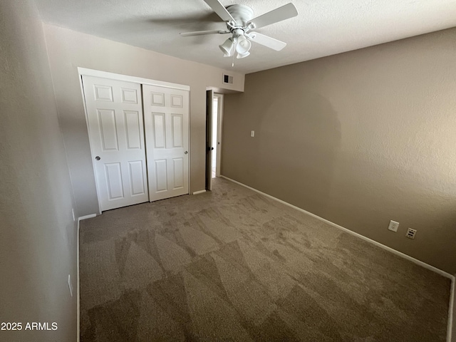 662 W Laguna Azul Ave, Mesa, AZ 85210 - unfurnished bedroom with carpet floors, a closet, and a ceiling fan