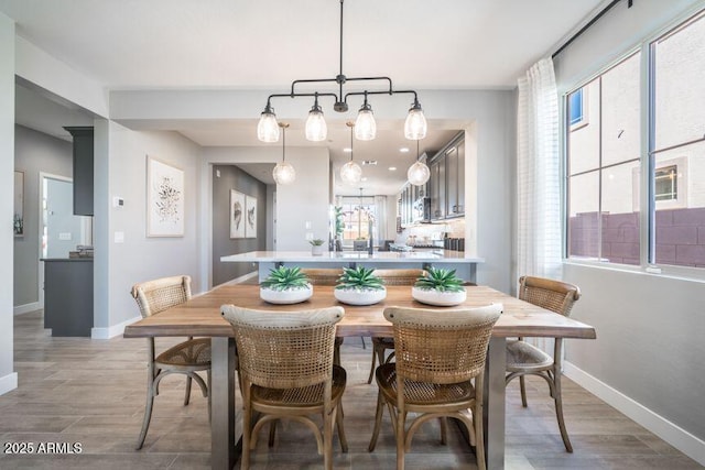 12239 W Caraveo Pl, Peoria, AZ 85383 - dining area with baseboards and light wood-style floors