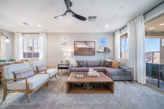 12239 W Caraveo Pl, Peoria, AZ 85383 - living room with a ceiling fan and recessed lighting