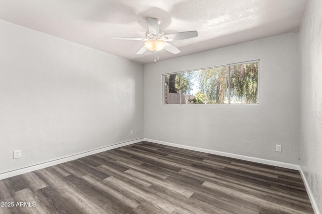 725 S Power Rd Unit 101, Mesa, AZ 85206 - empty room with a ceiling fan, dark wood-style floors, and a textured ceiling