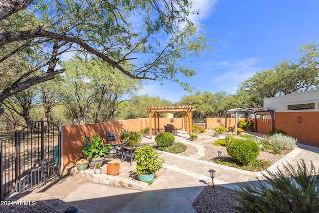 view of patio with a pergola