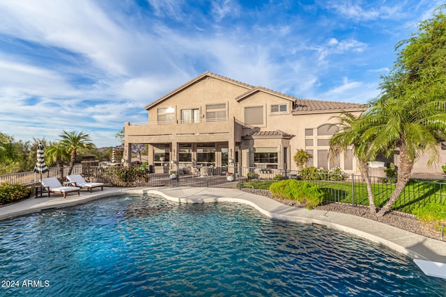 view of pool featuring a patio area