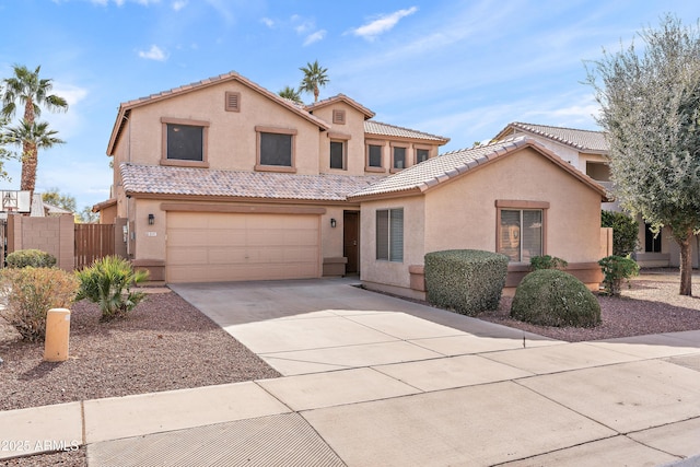 view of front of house with a garage