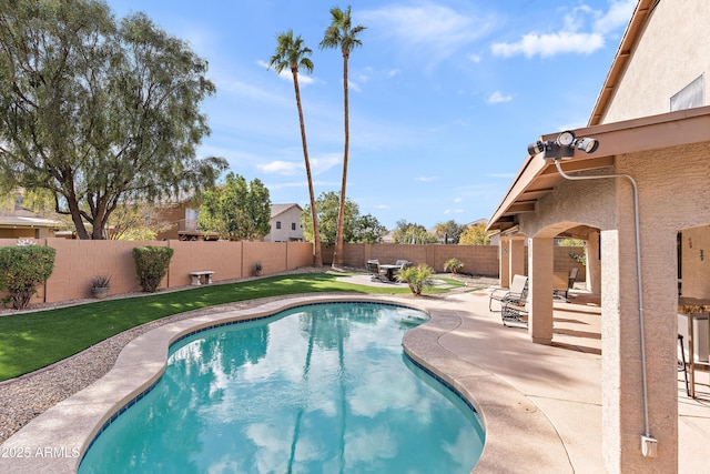 view of pool featuring a patio area