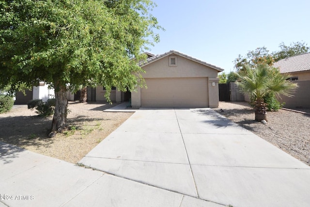 view of front of house with a garage