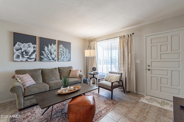 12635 N La Montana Dr Unit 17, Fountain Hills, AZ 85268 - living area with baseboards and light tile patterned floors