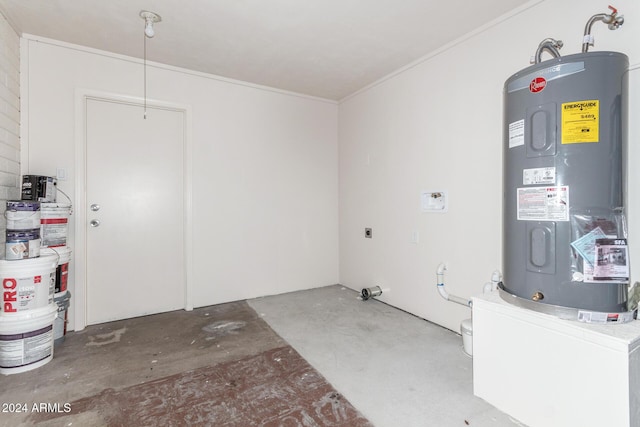 garage with water heater