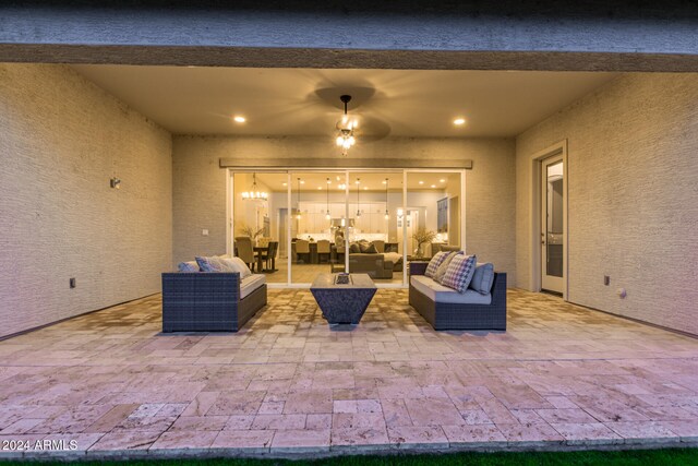 view of patio with an outdoor living space