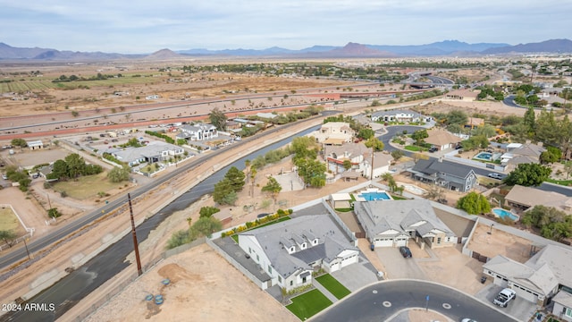 bird's eye view with a mountain view