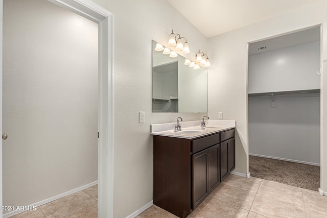 bathroom featuring vanity and tile patterned floors