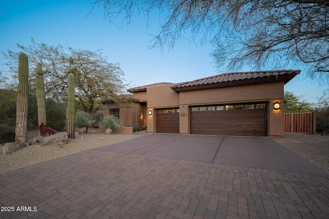 view of front facade with a garage