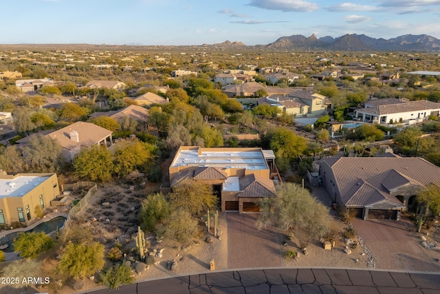 aerial view with a mountain view