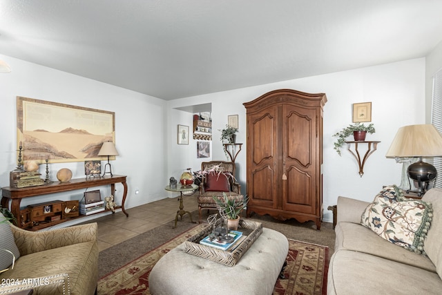 view of tiled living room