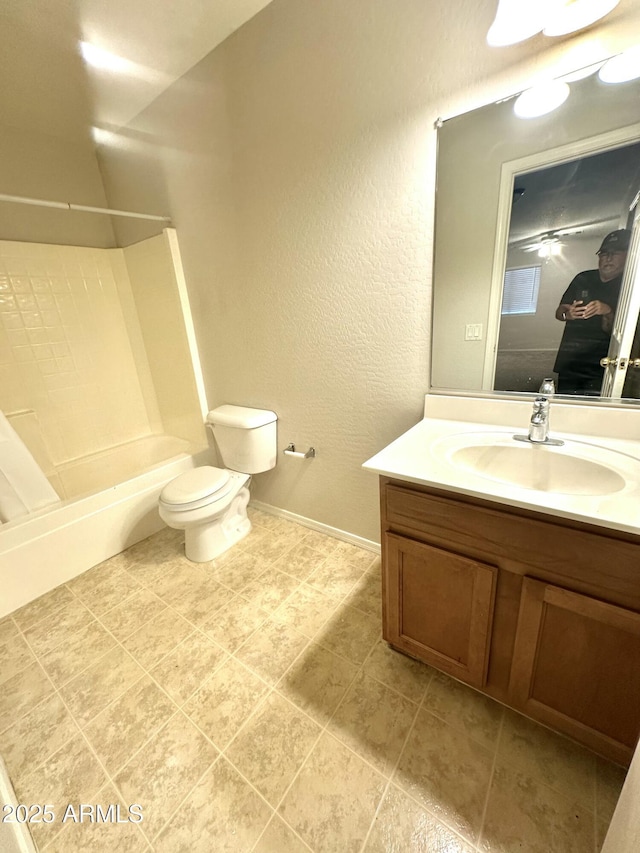 23284 W Pima St, Buckeye, AZ 85326 - bathroom with a textured wall, vanity, and shower / tub combination
