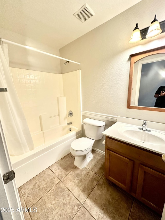 23284 W Pima St, Buckeye, AZ 85326 - bathroom with shower / tub combo, vanity, and tile patterned flooring