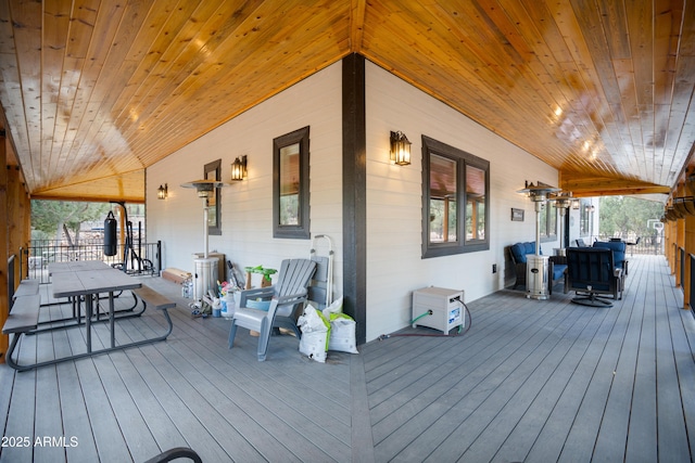 deck with covered porch