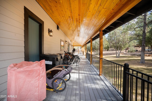 deck featuring a porch