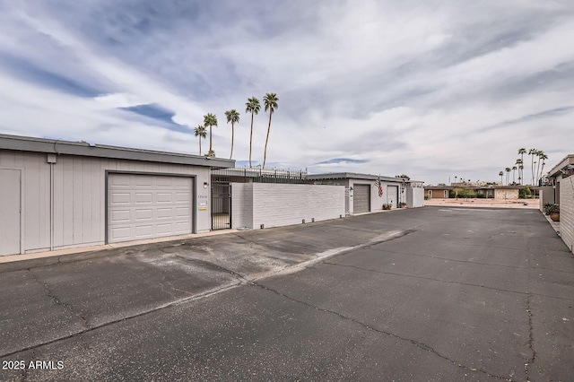 garage with a gate