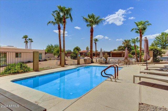 view of pool with a patio area