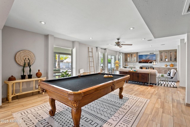 14802 N 3rd Ave, Phoenix, AZ 85023 - game room featuring recessed lighting, pool table, plenty of natural light, and light wood-style flooring