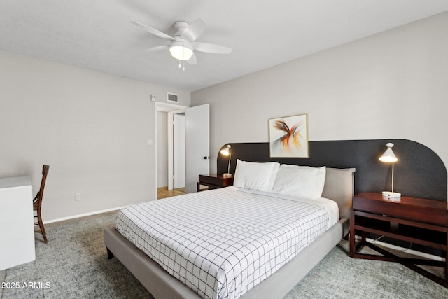 14802 N 3rd Ave, Phoenix, AZ 85023 - bedroom featuring carpet floors, ceiling fan, visible vents, and baseboards