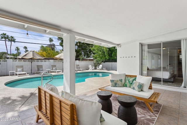 14802 N 3rd Ave, Phoenix, AZ 85023 - view of swimming pool featuring a fenced in pool, a fenced backyard, and a patio area