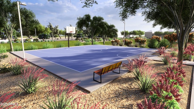 view of basketball court featuring community basketball court