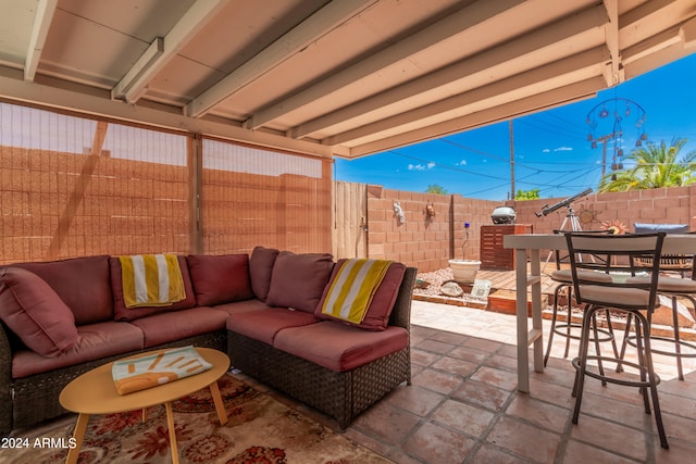 view of patio / terrace with an outdoor living space