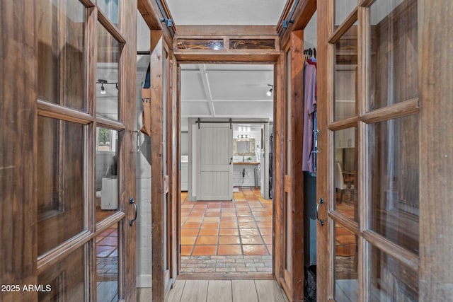 hall featuring light wood-style floors