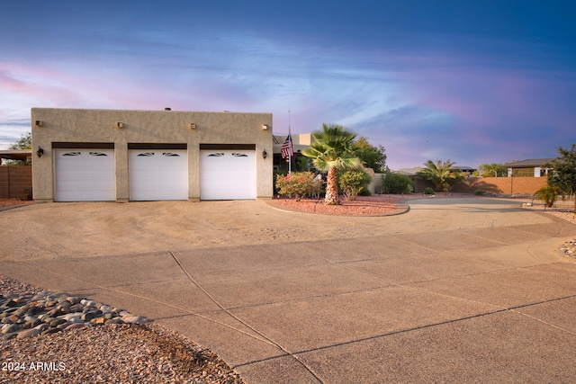 view of front facade with a garage