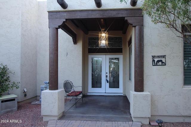 entrance to property with french doors