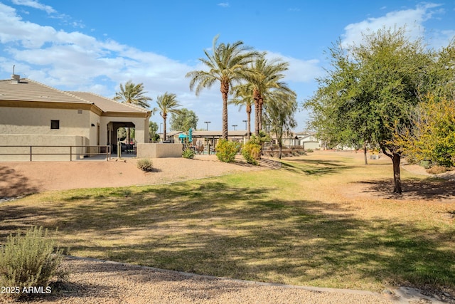 view of yard featuring fence