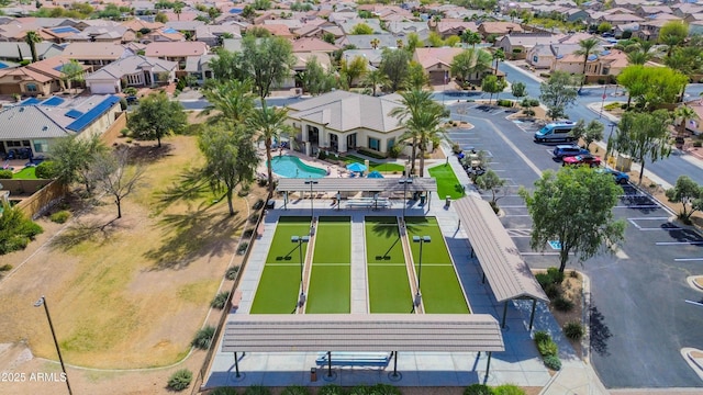 drone / aerial view with a residential view