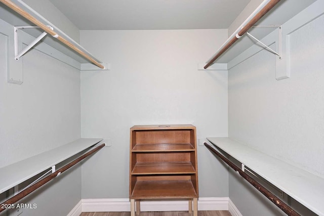 walk in closet featuring light wood-type flooring