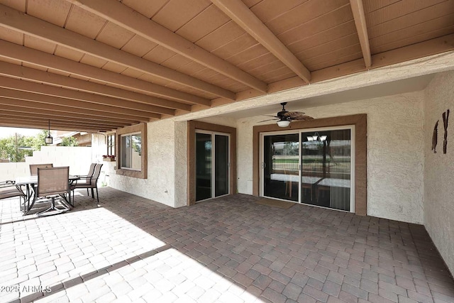 view of patio / terrace with ceiling fan