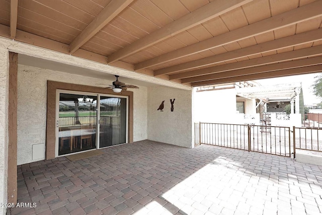 view of patio with ceiling fan