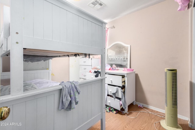 bedroom with light wood-type flooring