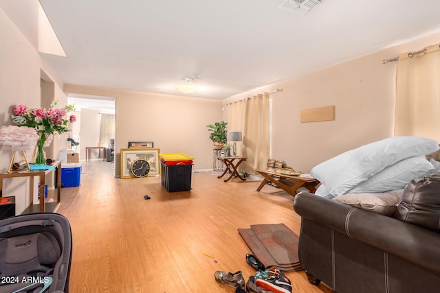 living room with hardwood / wood-style flooring