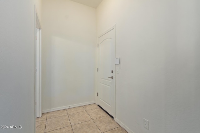 interior space featuring light tile patterned flooring