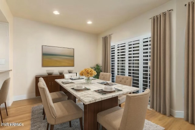 21320 N 56th St Unit 2159, Phoenix, AZ 85054 - dining room featuring light wood-style floors, recessed lighting, and baseboards