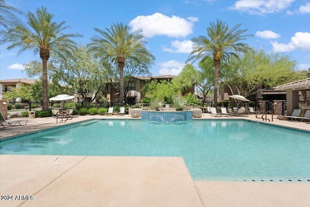 view of pool with a patio