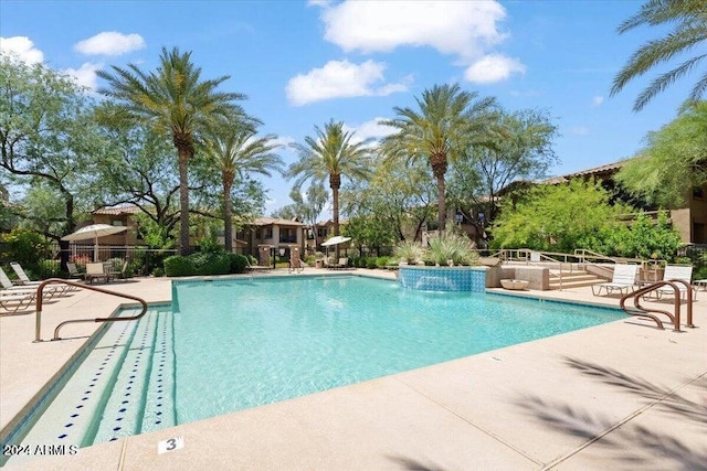 view of pool with a patio area