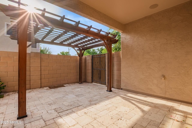 3443 E Jasper Dr, Gilbert, AZ 85296 - view of patio / terrace with fence and a pergola