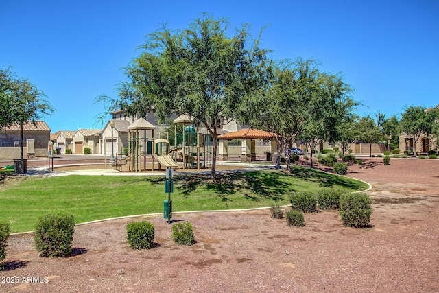 3443 E Jasper Dr, Gilbert, AZ 85296 - surrounding community featuring a gazebo, a lawn, and a residential view